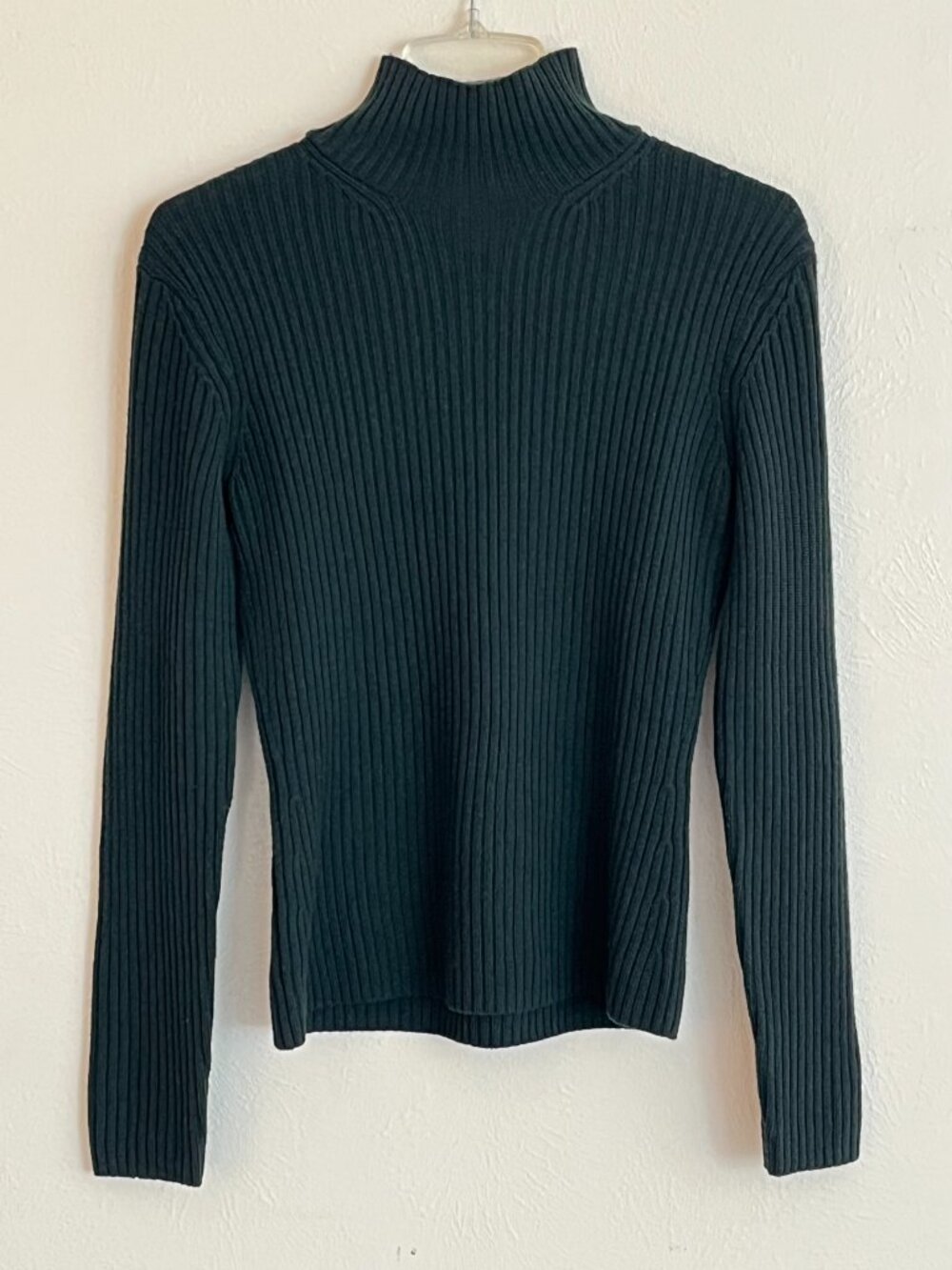 Brooks Brothers 346 Women's Forest Green Merino Wool Turtleneck M Dark Academia